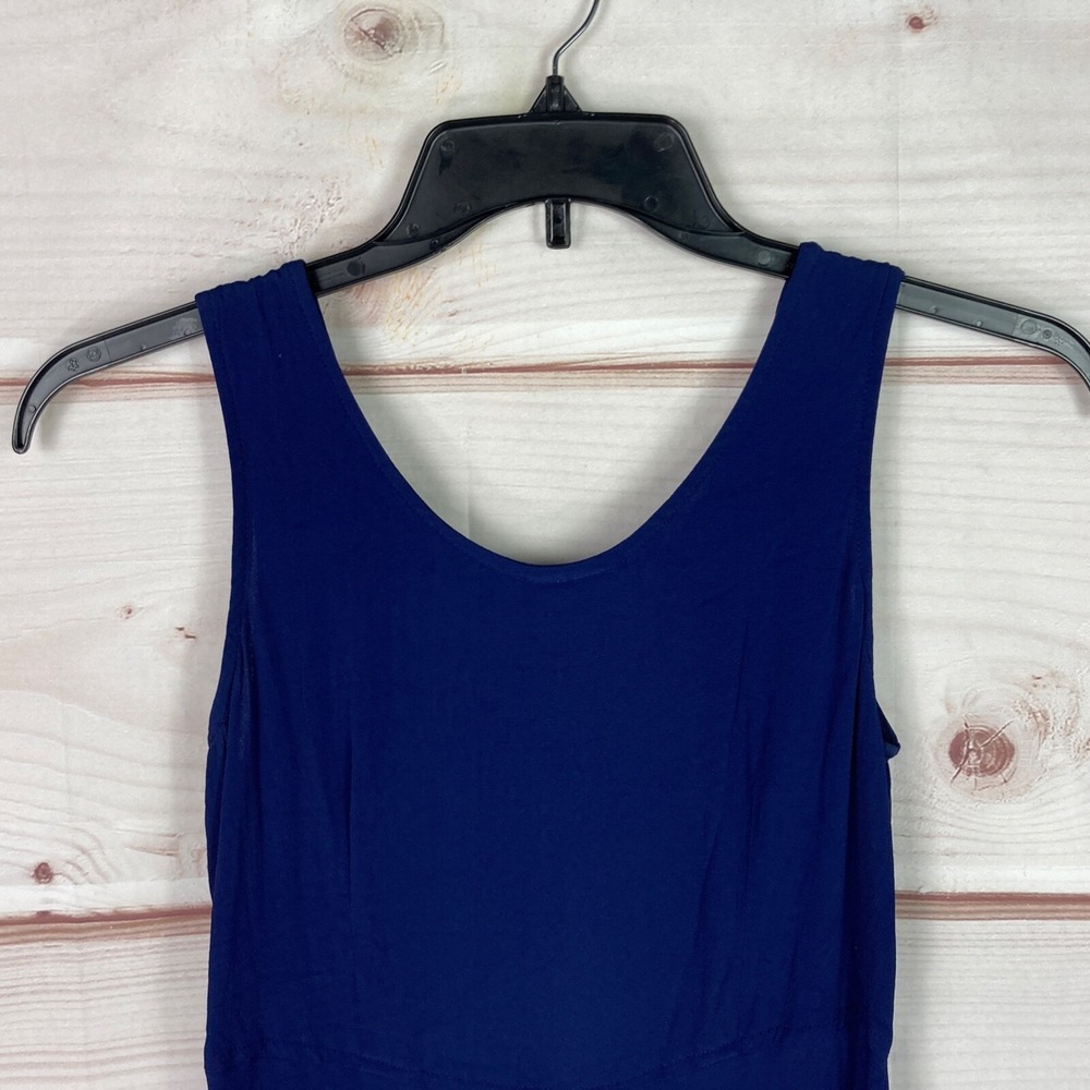 Rabbit Designs Vintage Dress Womens 6 Blue Maxi Tank Scoop Neck Sleeveless Solid - Picture 6 of 8